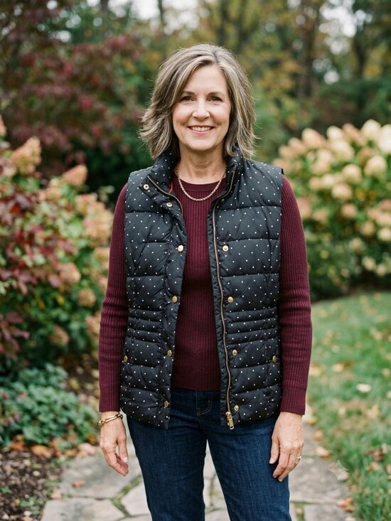Charter Club Jackets & Blazers - Charter Club Quilted Puffer Vest Polka Dot Pattern Lightweight Black XL
